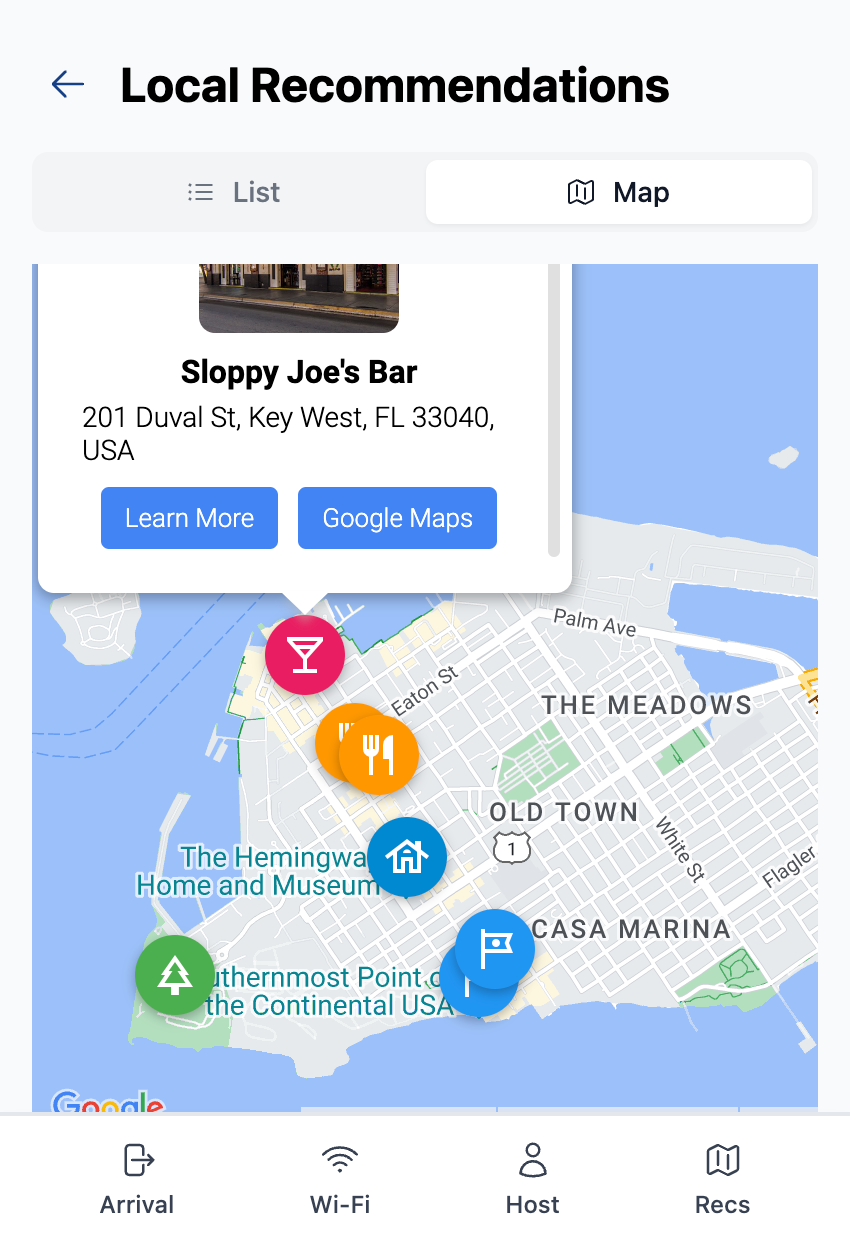 Interactive Maps with Local Recommendations